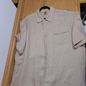 100% Linen Mens Short Sleeve 3XL Steve Harvey casual lounge shirt